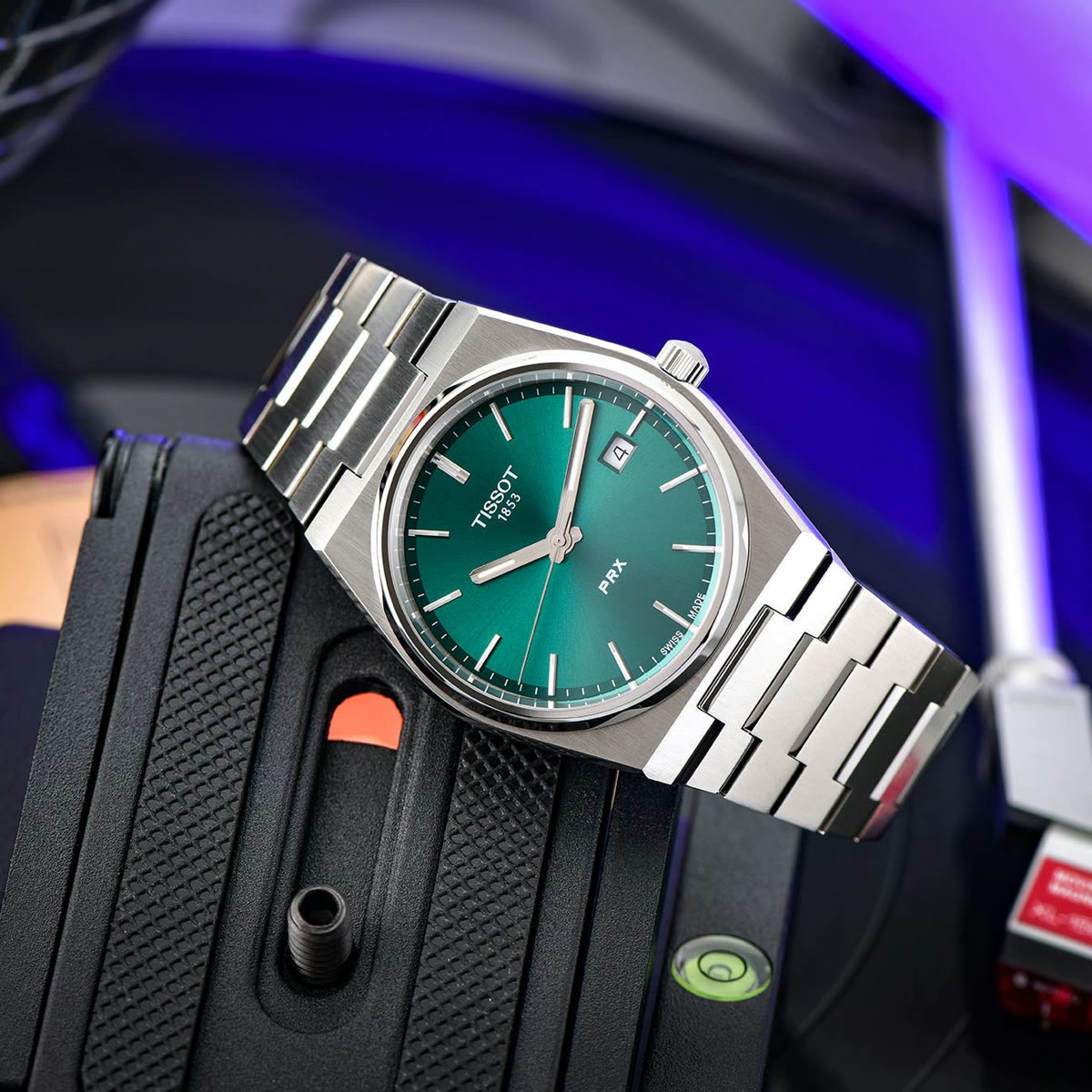Tissot PRX en acier, cadran vert